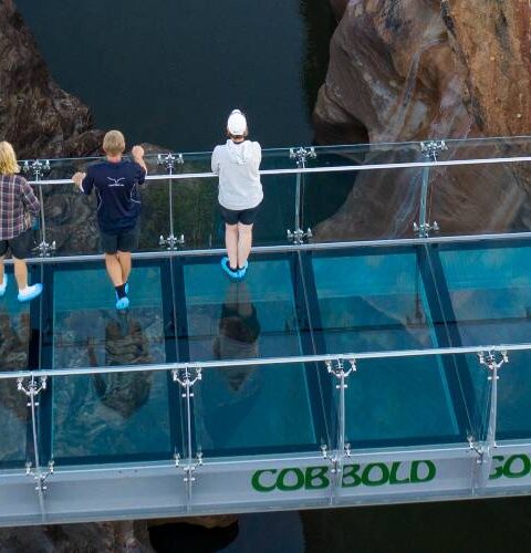 View above Cobbold Gorge glass bridge