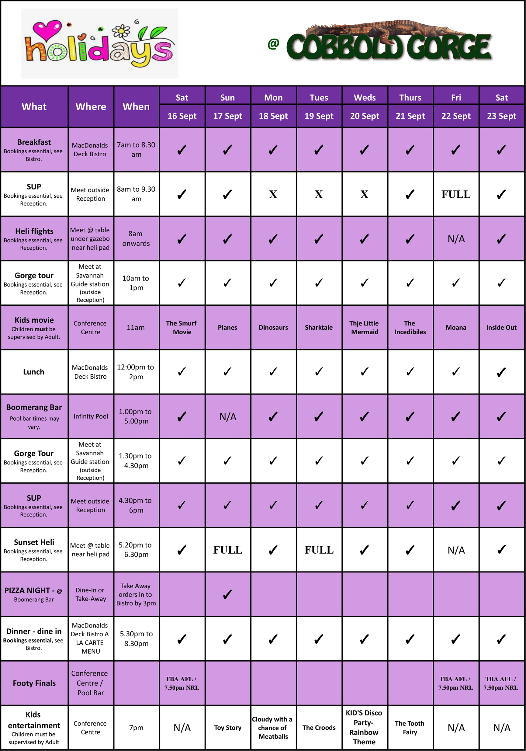 September 2023 School Holidays Week 1